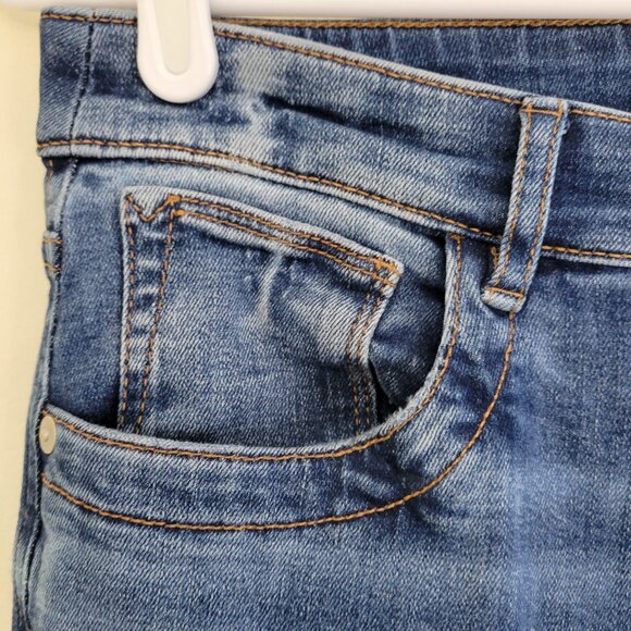 J. Jill High Rise Boot Cut Jeans Stretch Frayed Hem Women's Size 6 - Picture 4 of 12